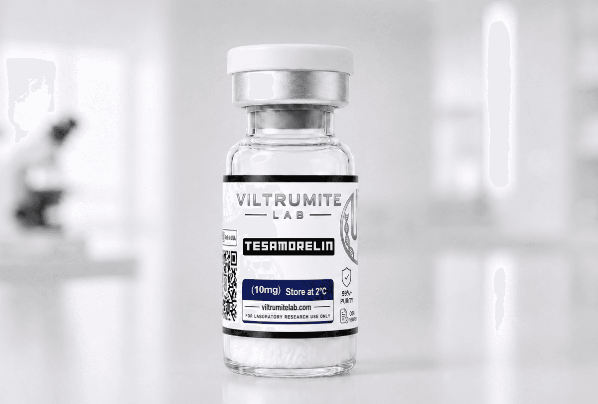 Tesamorelin vial and packaging