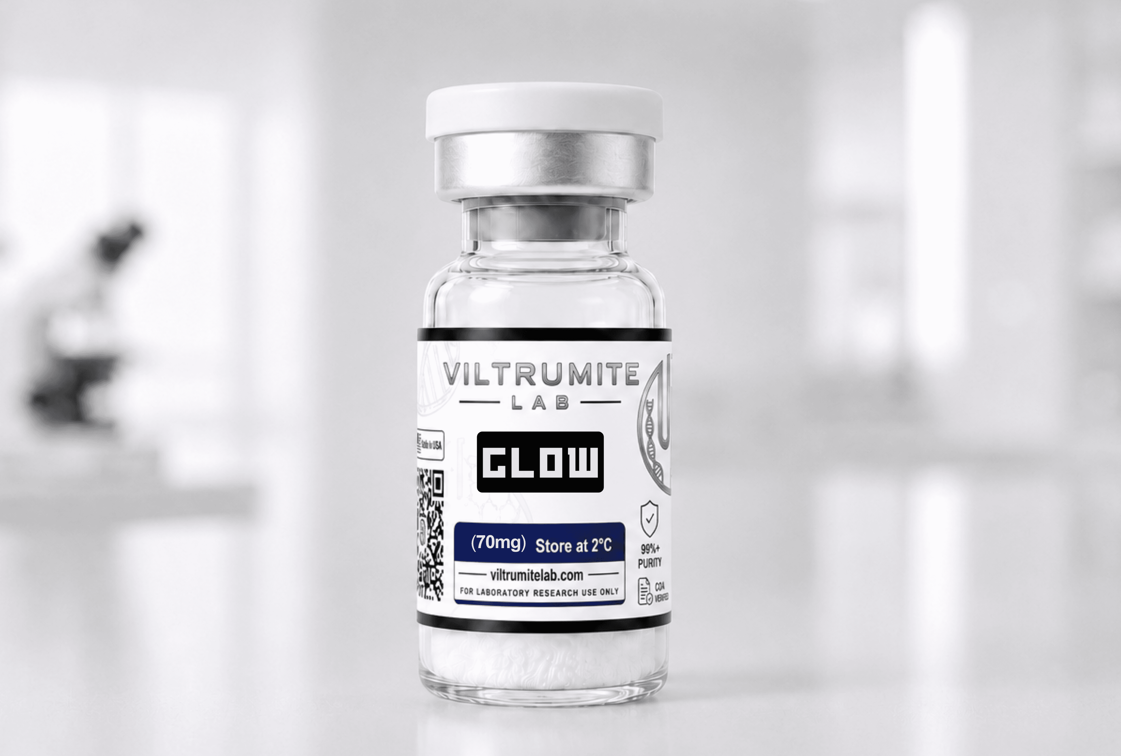 GLOW vial and packaging