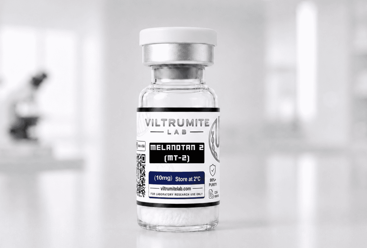 Melanotan II vial and packaging